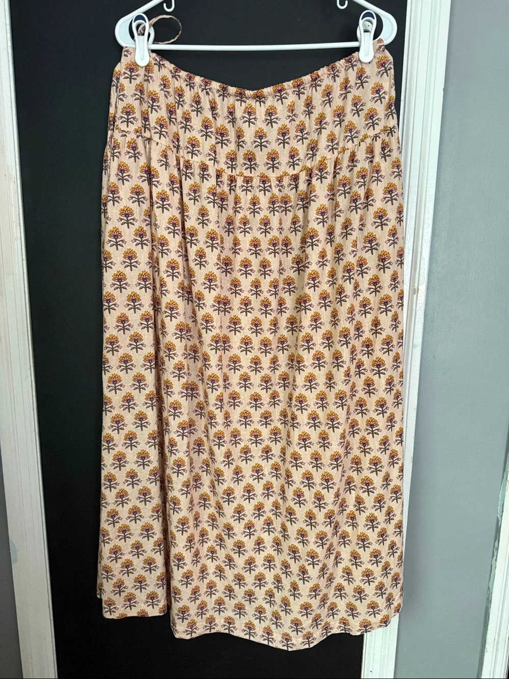 LOFT beach 2026 Linen Blend Floral Maxi Skirt Size: L Retro - Picture 4 of 8